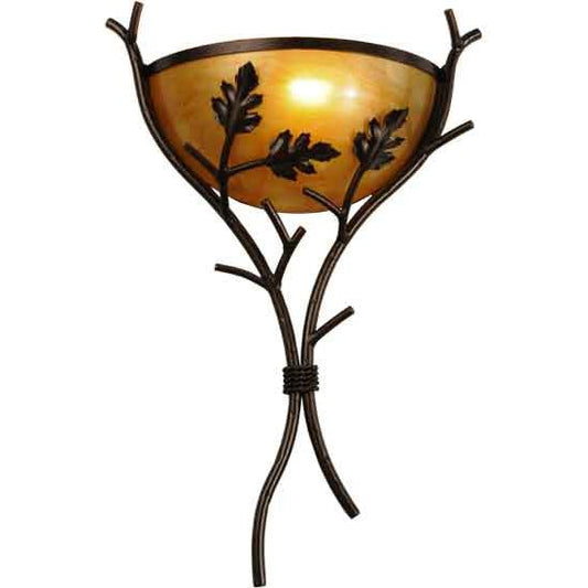 2nd Ave Lighting Oak Branch 15" Wall Sconce in Copper Vein Finish