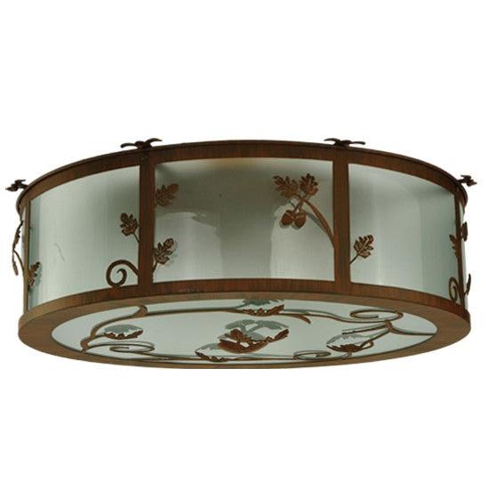 2nd Ave Lighting Oak Leaf Acorn 30" Wide Flushmount in Rust Finish