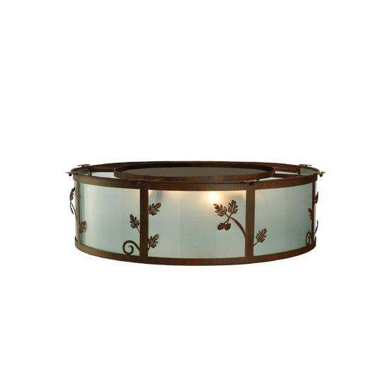 2nd Ave Lighting Oak Leaf Acorn 30" Wide Flushmount in Rust Finish