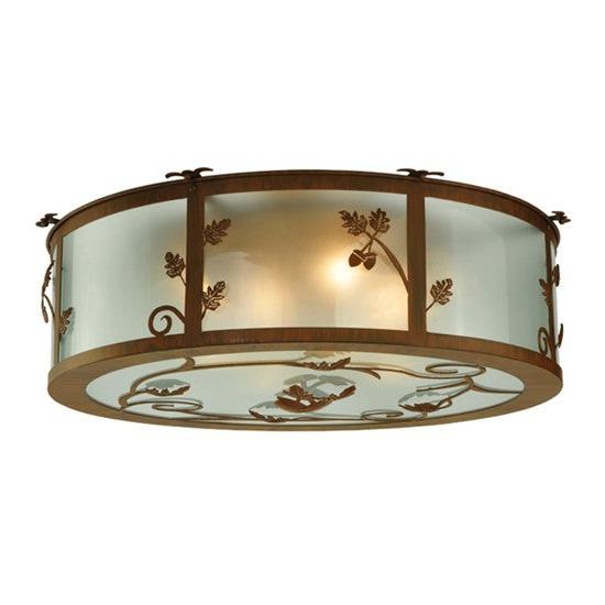 2nd Ave Lighting Oak Leaf Acorn 30" Wide Flushmount in Rust Finish