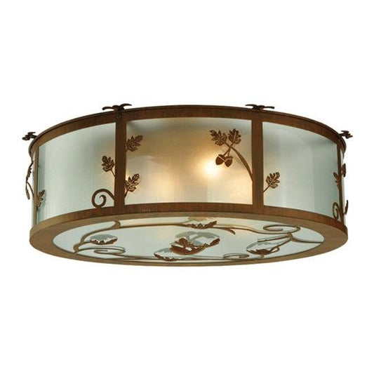2nd Ave Lighting Oak Leaf Acorn 30" Wide Flushmount in Rust Finish