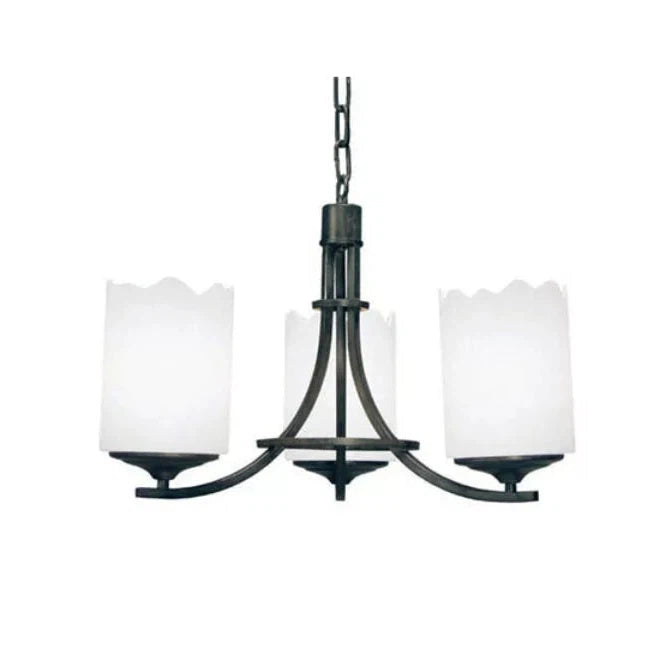 2nd Ave Lighting Octavia 20" 3-Light E26 Base Whitestone Idalight Antique Iron Gate Chandelier