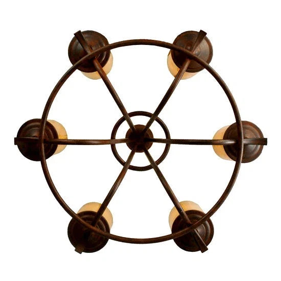 2nd Ave Lighting Octavia 36" 6-Light E26 Base Amber Quartz Idalight Rusty Nail Chandelier