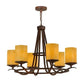 2nd Ave Lighting Octavia 36" 6-Light E26 Base Amber Quartz Idalight Rusty Nail Chandelier