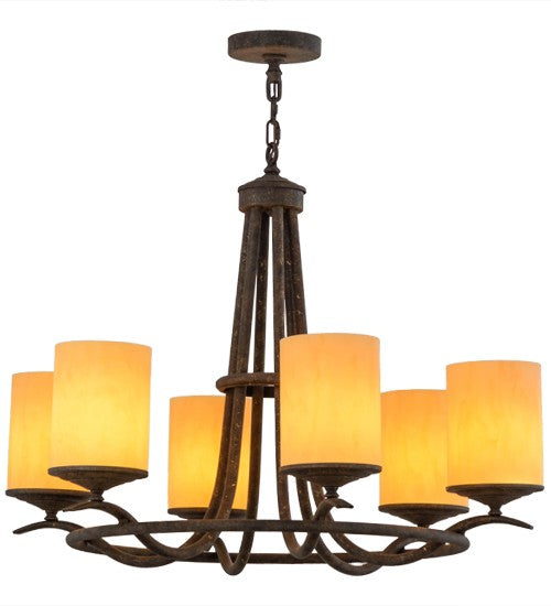 2nd Ave Lighting Octavia 36" Wide 6 LT Chandelier in Antiquity Finish