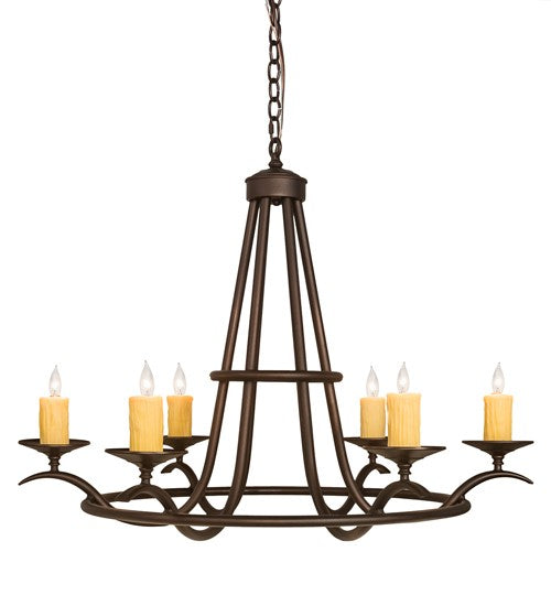 2nd Ave Lighting Octavia 36" Wide 6 LT Chandelier in Mahogany Bronze