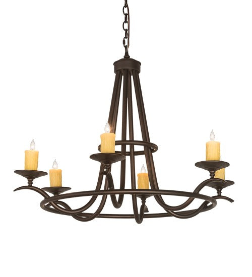 2nd Ave Lighting Octavia 36" Wide 6 LT Chandelier in Mahogany Bronze