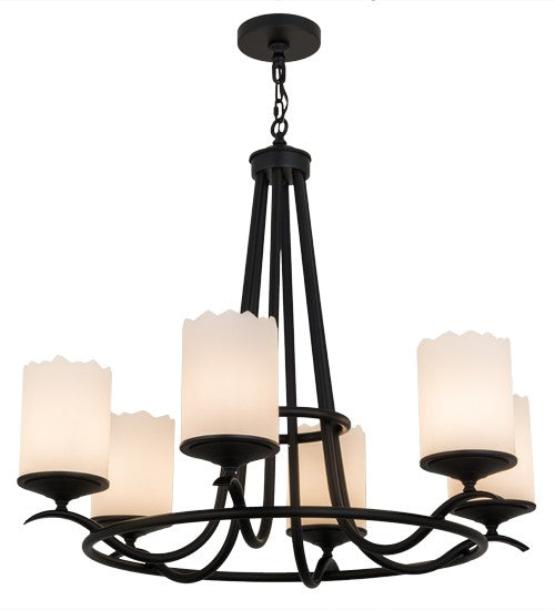 2nd Ave Lighting Octavia 36" Wide 6 Light Chandelier in Blackwash Finish