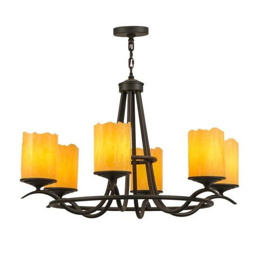 2nd Ave Lighting Octavia 39" Wide 6 LT Chandelier in Oil Rubbed Bronze Finish