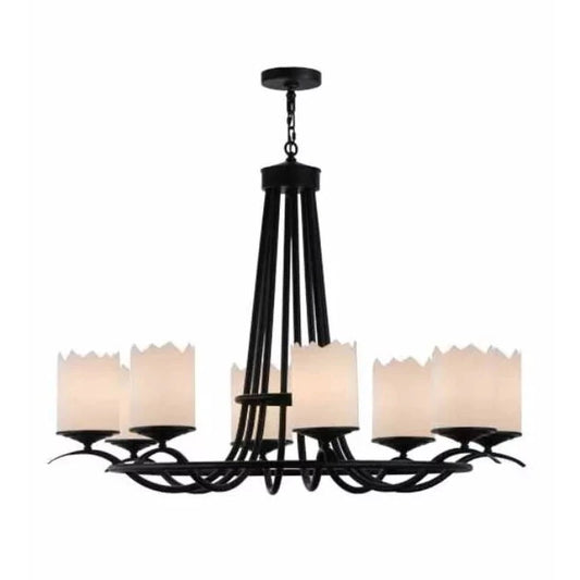 2nd Ave Lighting Octavia 48" 8-Light Statuario Idalight Cylinder Blackwash Chandelier