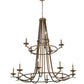 2nd Ave Lighting Octavia 60" Wide Two Tier 15 Light Chandelier in Metallic Brown Finish