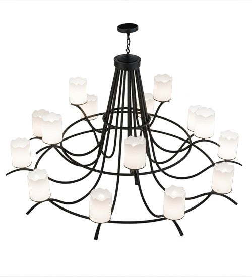 2nd Ave Lighting Octavia 78" Wide Two Tier 15 LT Chandelier in Blackwash Finish