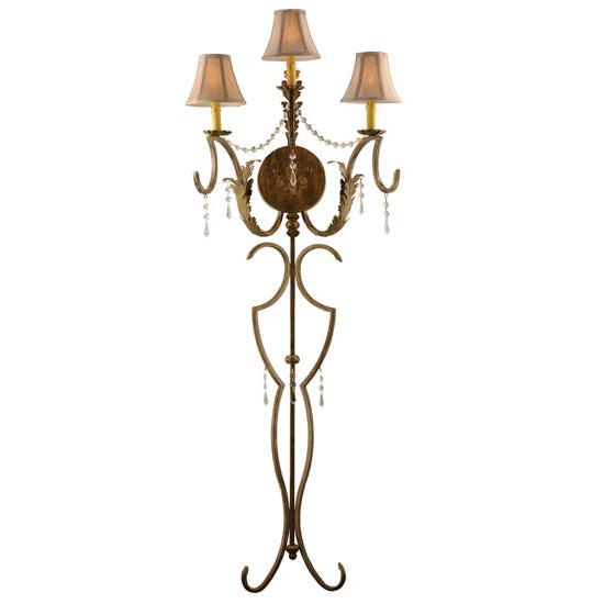 2nd Ave Lighting Old Broadway 20" 3-Light Medium Base Light Brushed Gold Wall Sconce