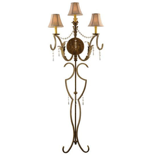2nd Ave Lighting Old Broadway 20" 3-Light Medium Base Light Brushed Gold Wall Sconce