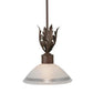 2nd Ave Lighting Orleans 12" White Scabo Glass Acanthus Leaf Accents Rusty Nail Pendant Light