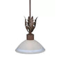 2nd Ave Lighting Orleans 12" White Scabo Glass Acanthus Leaf Accents Rusty Nail Pendant Light