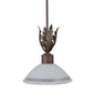 2nd Ave Lighting Orleans 12" White Scabo Glass Acanthus Leaf Accents Rusty Nail Pendant Light