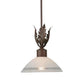2nd Ave Lighting Orleans 12" White Scabo Glass Acanthus Leaf Accents Rusty Nail Pendant Light