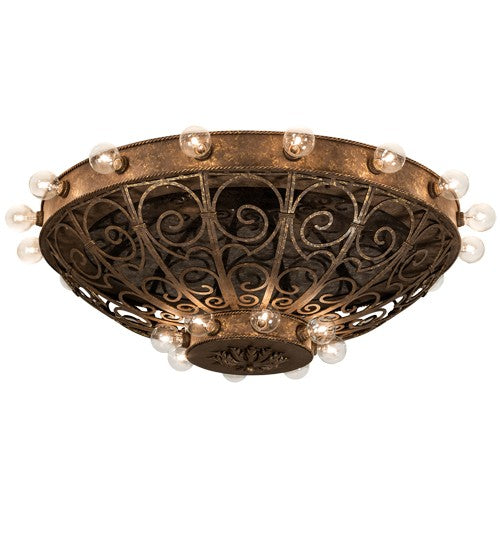 2nd Ave Lighting Osteria 46" Wide 24 Light Flushmount in Pompeii Gold