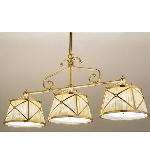 2nd Ave Lighting Ouro 70" Long 3 LT Island Pendant With Polished Brass Finish