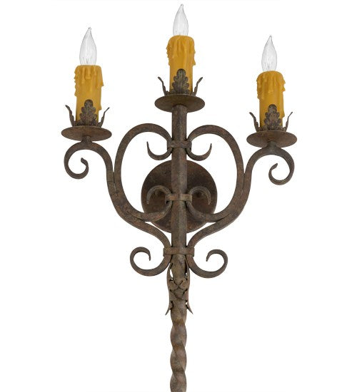 2nd Ave Lighting Palmira 15" Wide 3 LT Wall Sconce in Organic Rust Finish