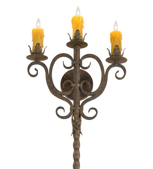 2nd Ave Lighting Palmira 15" Wide 3 LT Wall Sconce in Organic Rust Finish