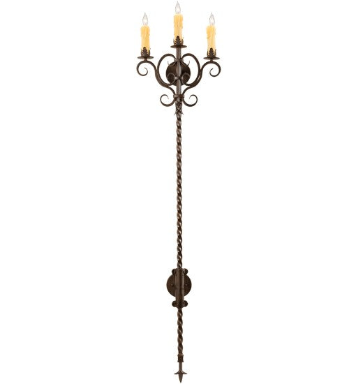 2nd Ave Lighting Palmira 16" Wide 3 Light Wall Sconce in Classic Rust Finish
