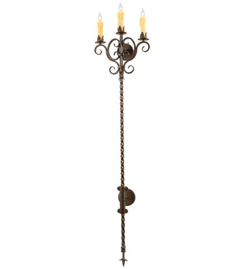 2nd Ave Lighting Palmira 16" Wide 3 Light Wall Sconce in Classic Rust Finish