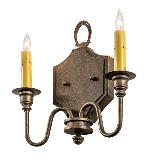 2nd Ave Lighting Paquita 12" Wide 2 Light Wall Sconce in Dark Smoke Finish