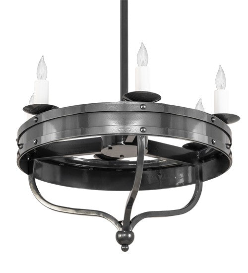 2nd Ave Lighting Parnella 30" Wide 6 Light Chandelier in Charcoal Grey Finish