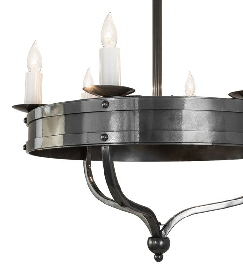 2nd Ave Lighting Parnella 30" Wide 6 Light Chandelier in Charcoal Grey Finish