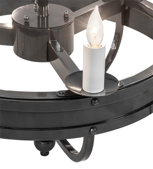 2nd Ave Lighting Parnella 30" Wide 6 Light Chandelier in Charcoal Grey Finish