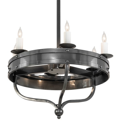 2nd Ave Lighting Parnella 30" Wide 6 Light Chandelier in Charcoal Grey Finish