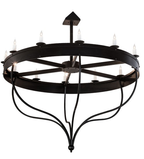2nd Ave Lighting Parnella 72" Wide 12 Light Chandelier in Blackwash Finish