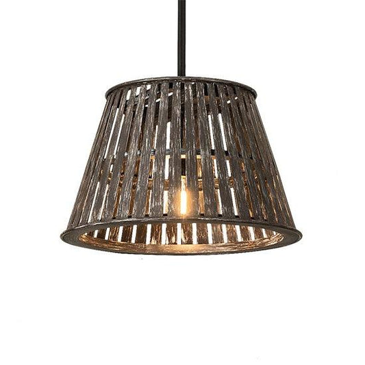 2nd Ave Lighting Peach Basket 20" Wide Pendant in Weathered Wicker Finish