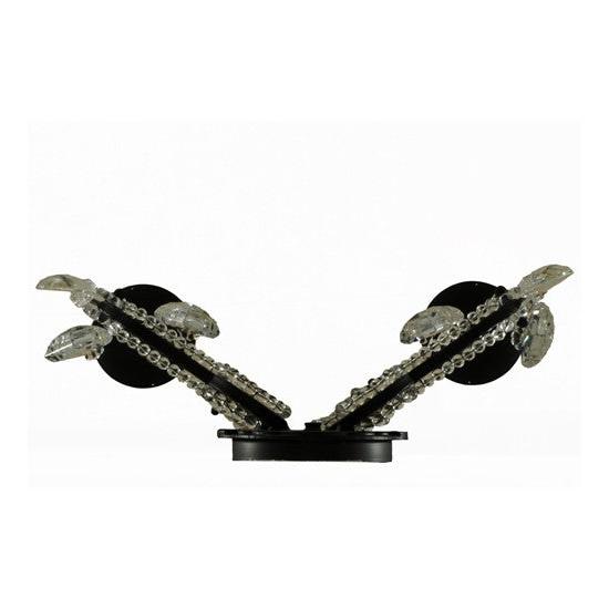 2nd Ave Lighting Peak 16" Crystal Wall Sconce in Textured Black Finish