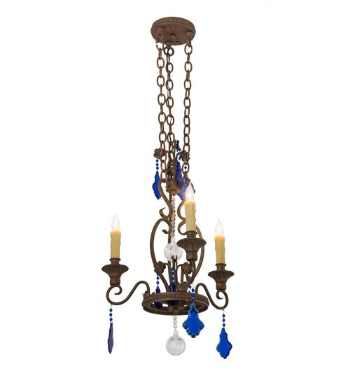 2nd Ave Lighting Peak 20" Wide 3 LT Chandelier in Customized Cortez Gold Finish