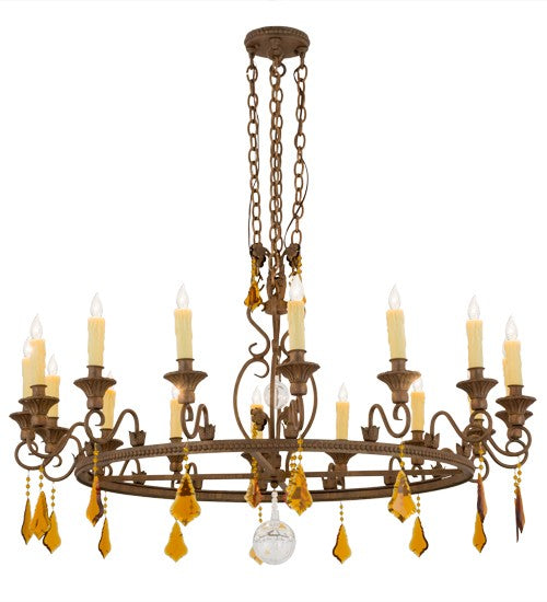 2nd Ave Lighting Peak 48" Wide 16 Light Chandelier in Cortez Gold