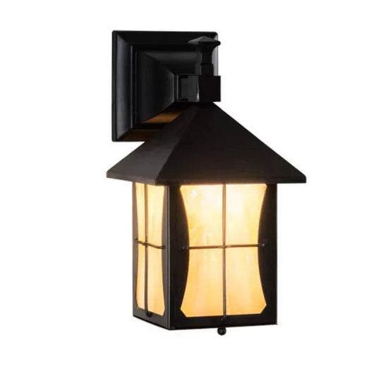 2nd Ave Lighting Pelham Manor 6" 1-Light Beige Iridescent Glass Craftsman Brown Wall Sconce