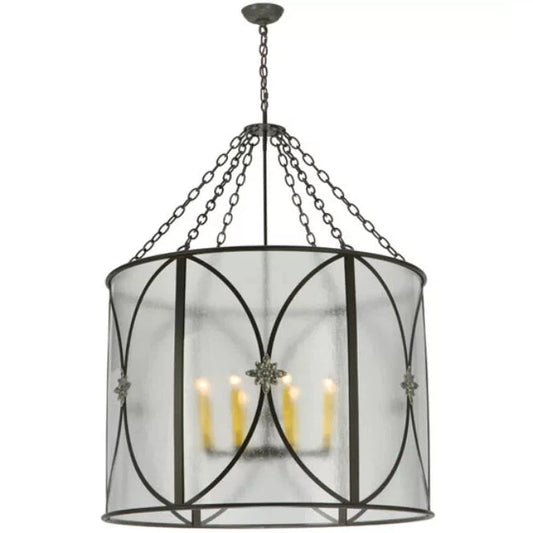 2nd Ave Lighting Penelope 36.5" Wide 8 LT Pendant in Textured Black and Nickel Finish