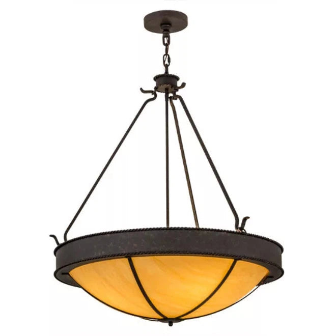 2nd Ave Lighting Phoebus 32" Tawnyrock Idalight Lens Copper Rust Inverted Pendant Light