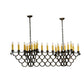 2nd Ave Lighting Picadilly 71" 23-Light E26 Base Antique Copper Oblong Chandelier