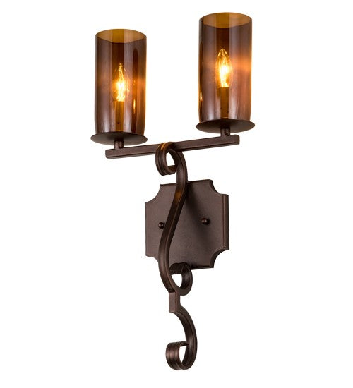 2nd Ave Lighting Piero 10" Wide 2 LT Wall Sconce in Mahogany Bronze Finish