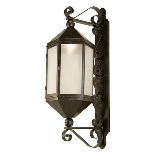 2nd Ave Lighting Plaza Lantern 14" Wide Wall Sconce in Smoke Finish