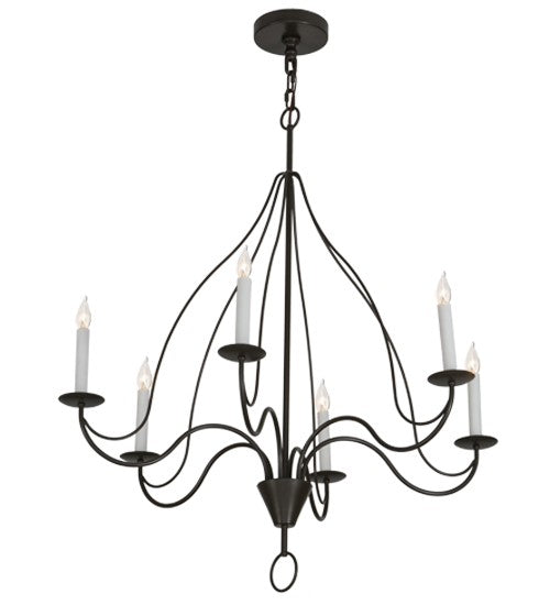 2nd Ave Lighting Polonaise 36" Wide 6 LT Chandelier in Timeless Bronze Finish