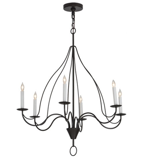 2nd Ave Lighting Polonaise 36" Wide 6 LT Chandelier in Timeless Bronze Finish