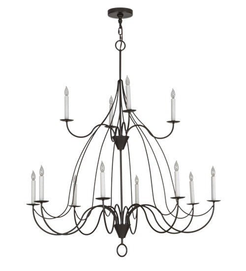 2nd Ave Lighting Polonaise 48" Wide 12 LT Two Tier Chandelier in Timeless Bronze