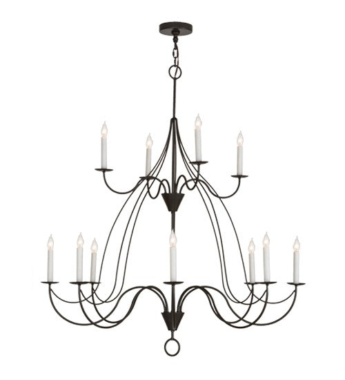 2nd Ave Lighting Polonaise 48" Wide 12 LT Two Tier Chandelier in Timeless Bronze