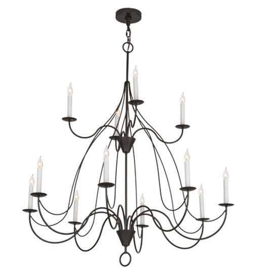 2nd Ave Lighting Polonaise 48" Wide 12 LT Two Tier Chandelier in Timeless Bronze