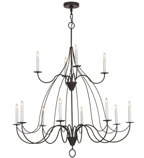 2nd Ave Lighting Polonaise 48" Wide 12 LT Two Tier Chandelier in Timeless Bronze